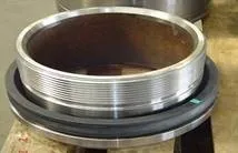 Threaded bore casing seal ring with its rubber sealing element