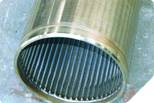 Stainless steel wire-wrapped well screen used to filter sand from the aquifer